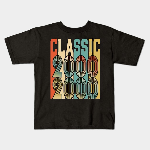 Classic Born in 2000 Kids T-Shirt by Adikka